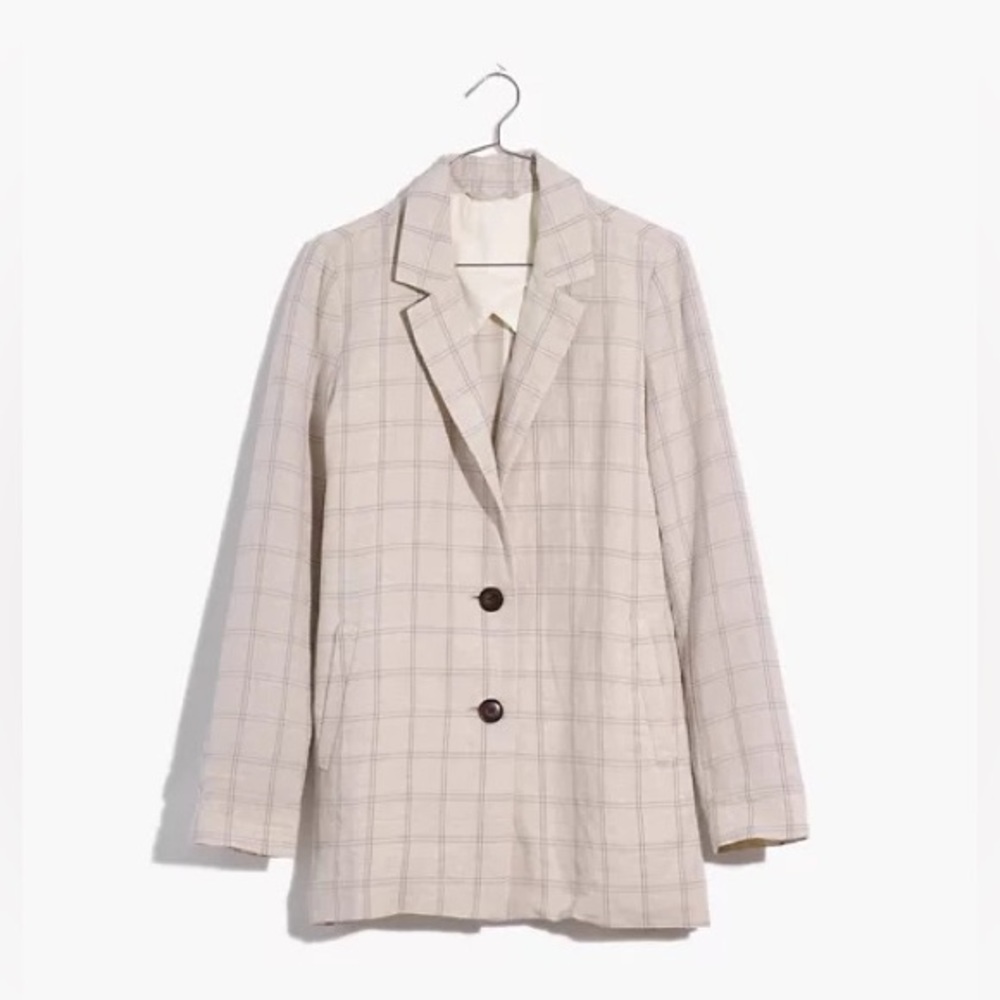 Madewell Linen Dorset Blazer in Windowpane